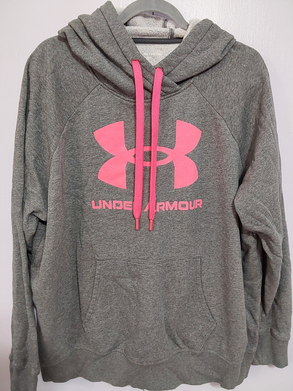 Under Armour Gray Hoodie with Pink Logo